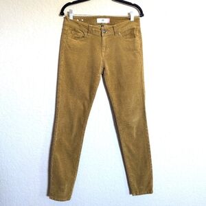 Cabi Women's Size 4 Corduroy Skinny Leg Mid Rise Ankle Classic Pants Yellow Jean